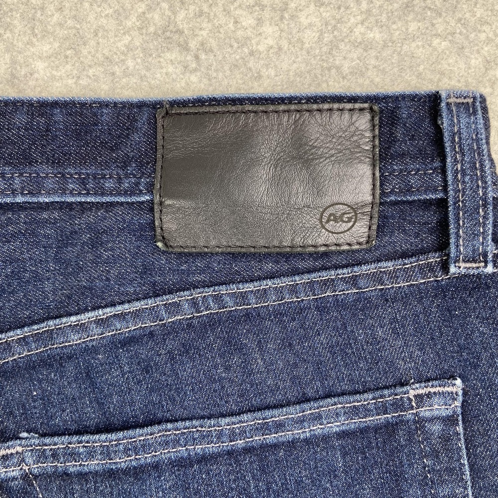 AG Adriano Goldschmied Everett Slim Straight Jeans Mens 34x22 Hemmed Dark Blue - Picture 11 of 16